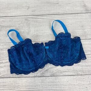 Adore Me Women's Blue Lace Underwire Bra Size 38DDD